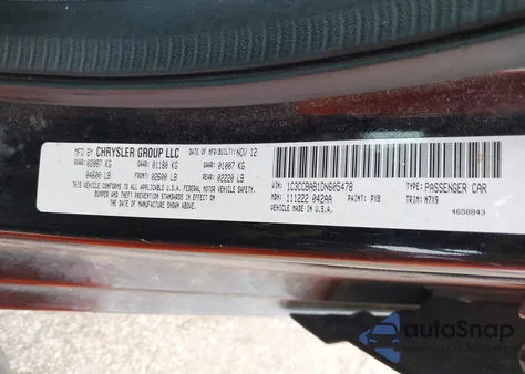 2013 Chrysler 200 Lx из США, поврежденный, VIN 1C3CCBAB1DN605478